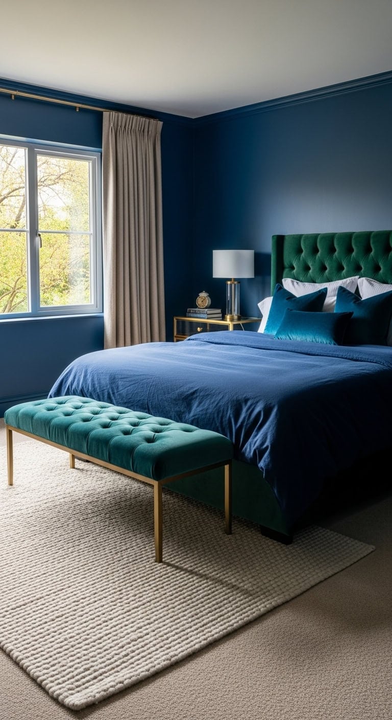 luxurious jewel toned bedroom retreat