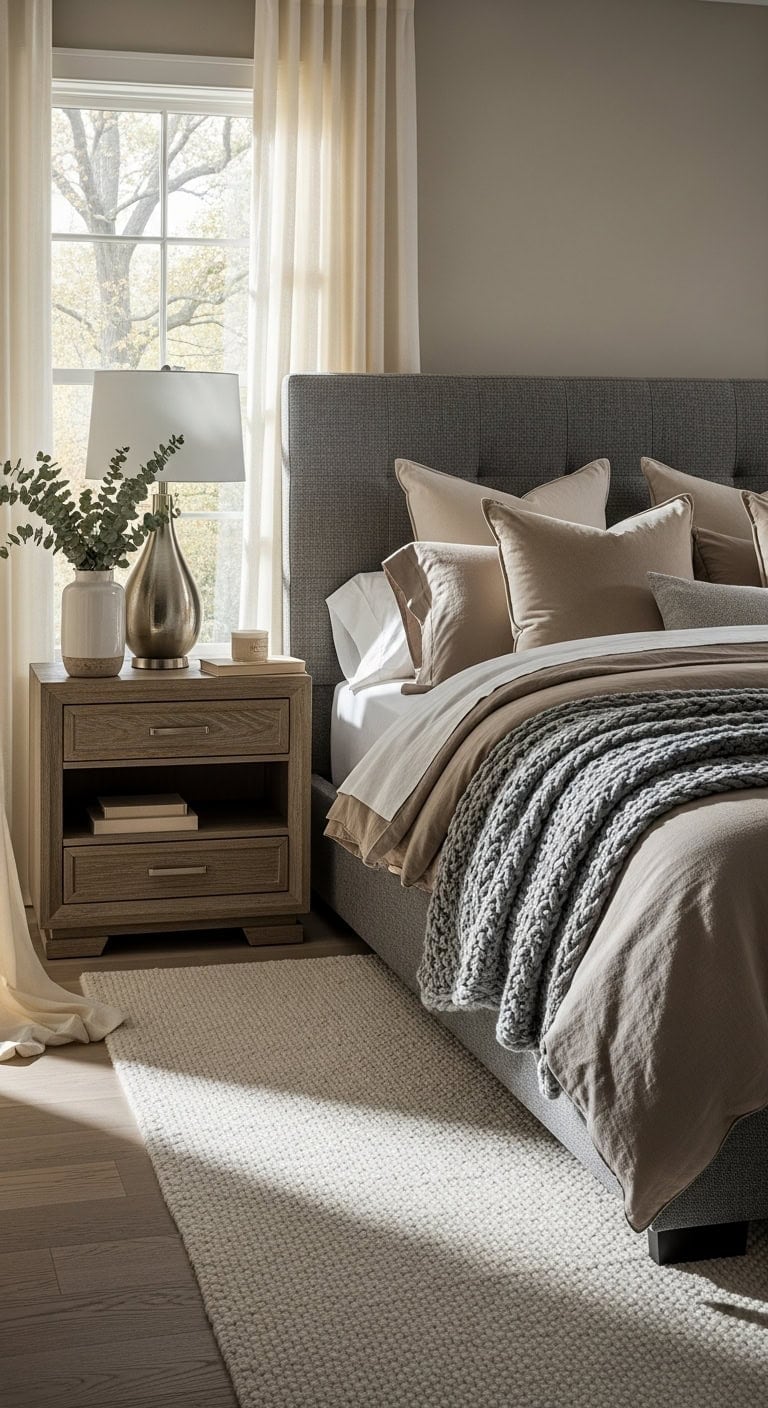 luxurious layered textural bedroom retreat