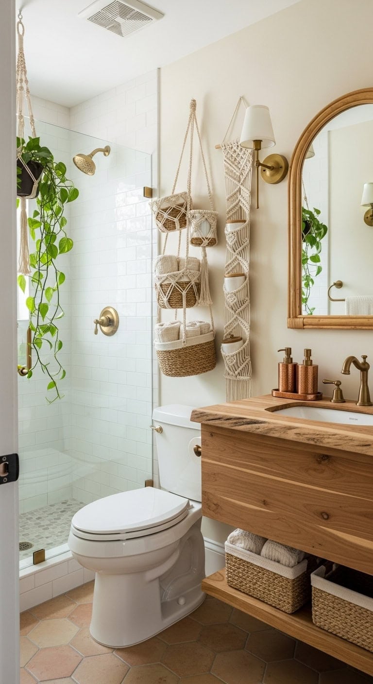 macram organizers bohemian bathroom sanctuary