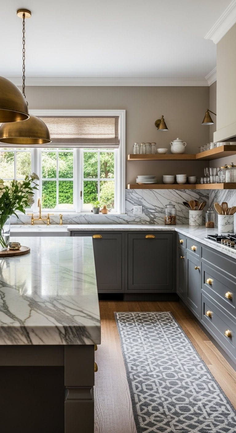 marble topped island steals the show