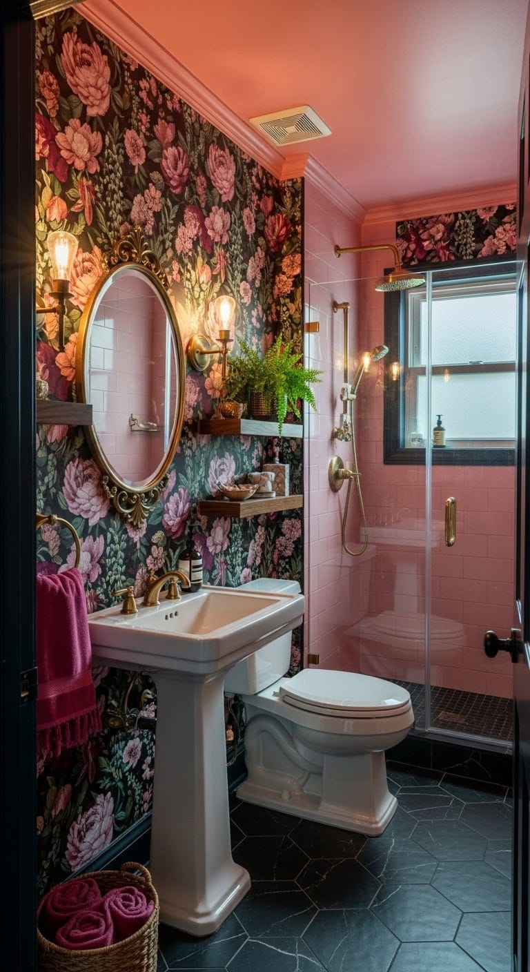 maximalist jewel box bold memorable powder room