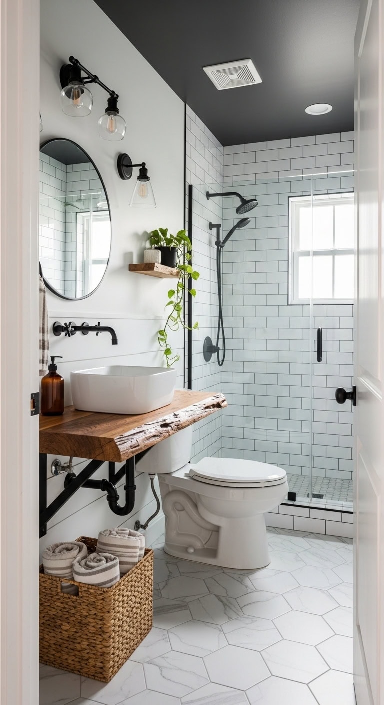 maximize small space with floating vanity