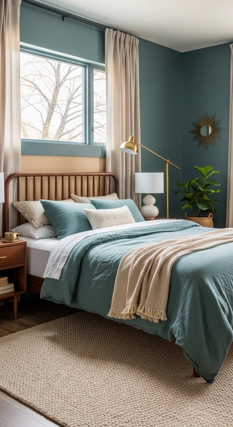 mid century modern teal green warm sanctuary