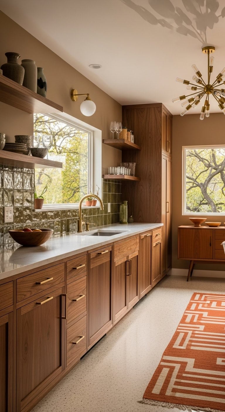 mid century open concept zoned spaces