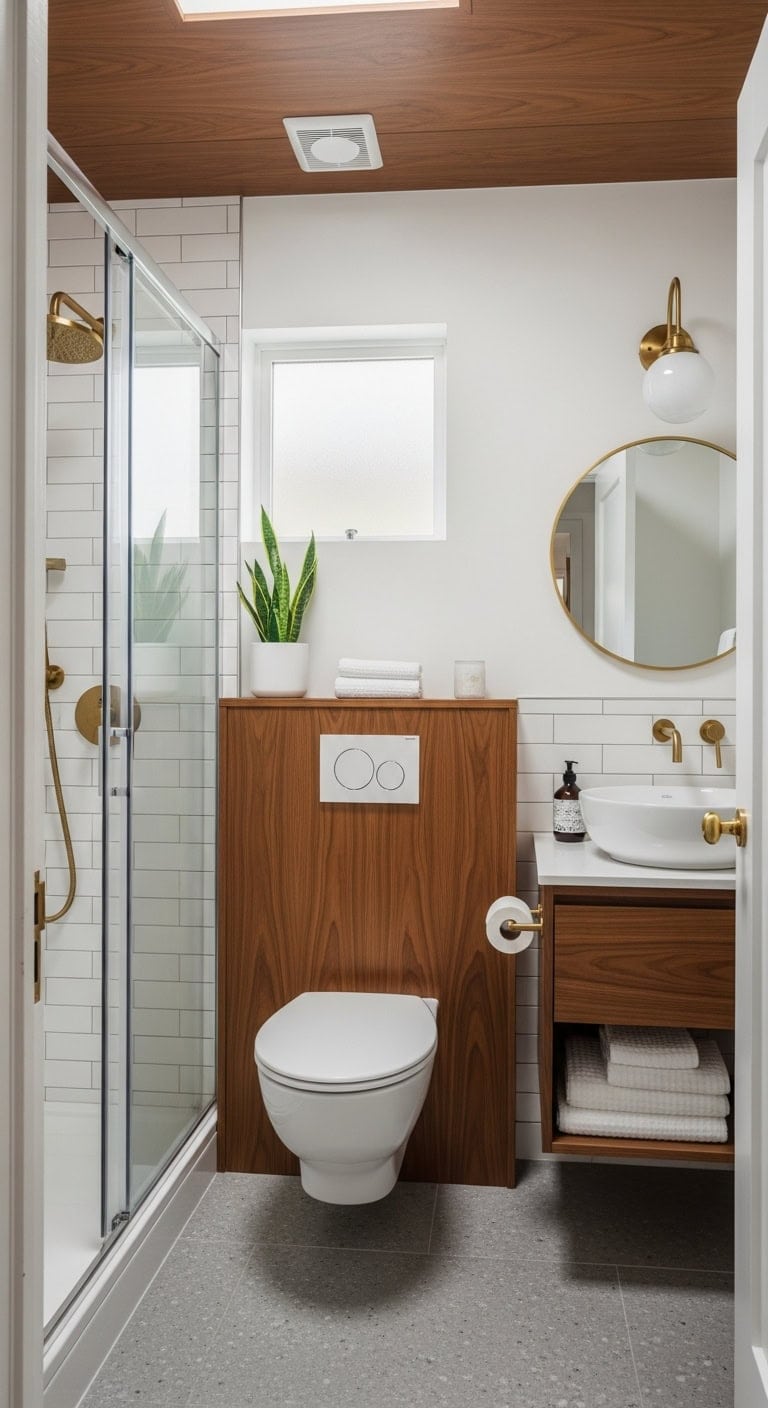 mid century retro chic functional bathroom design