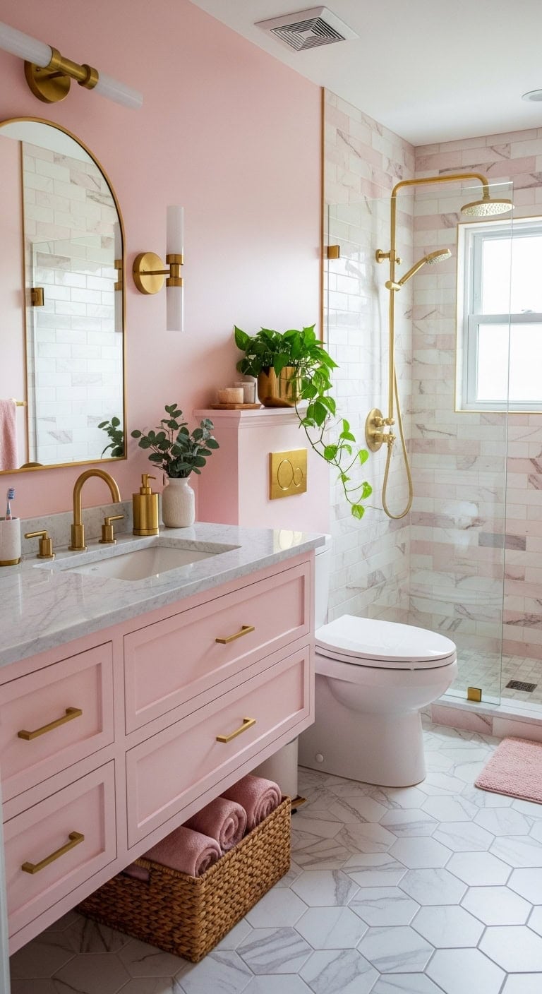 millennial inspired warm elegant bathroom aesthetic