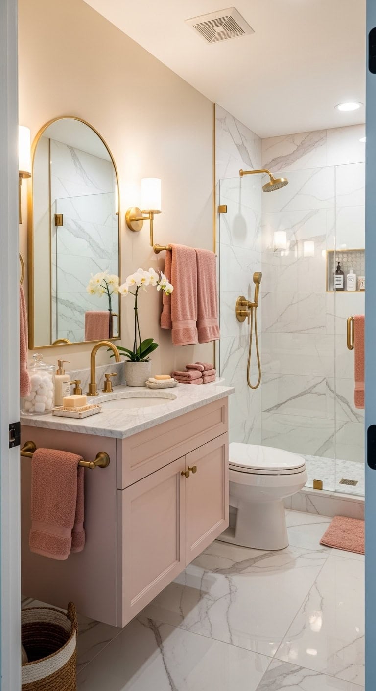 modern feminine blush vanity
