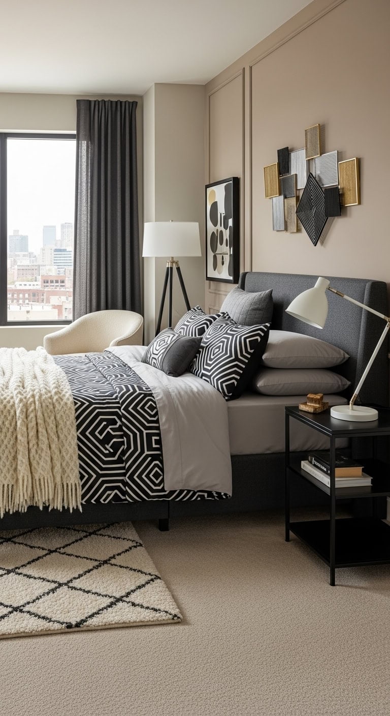 modern geometric bedroom chic