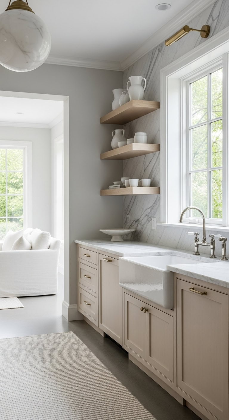 monochromatic all white open concept design