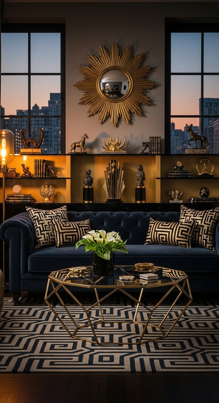 moody blue living room ideas