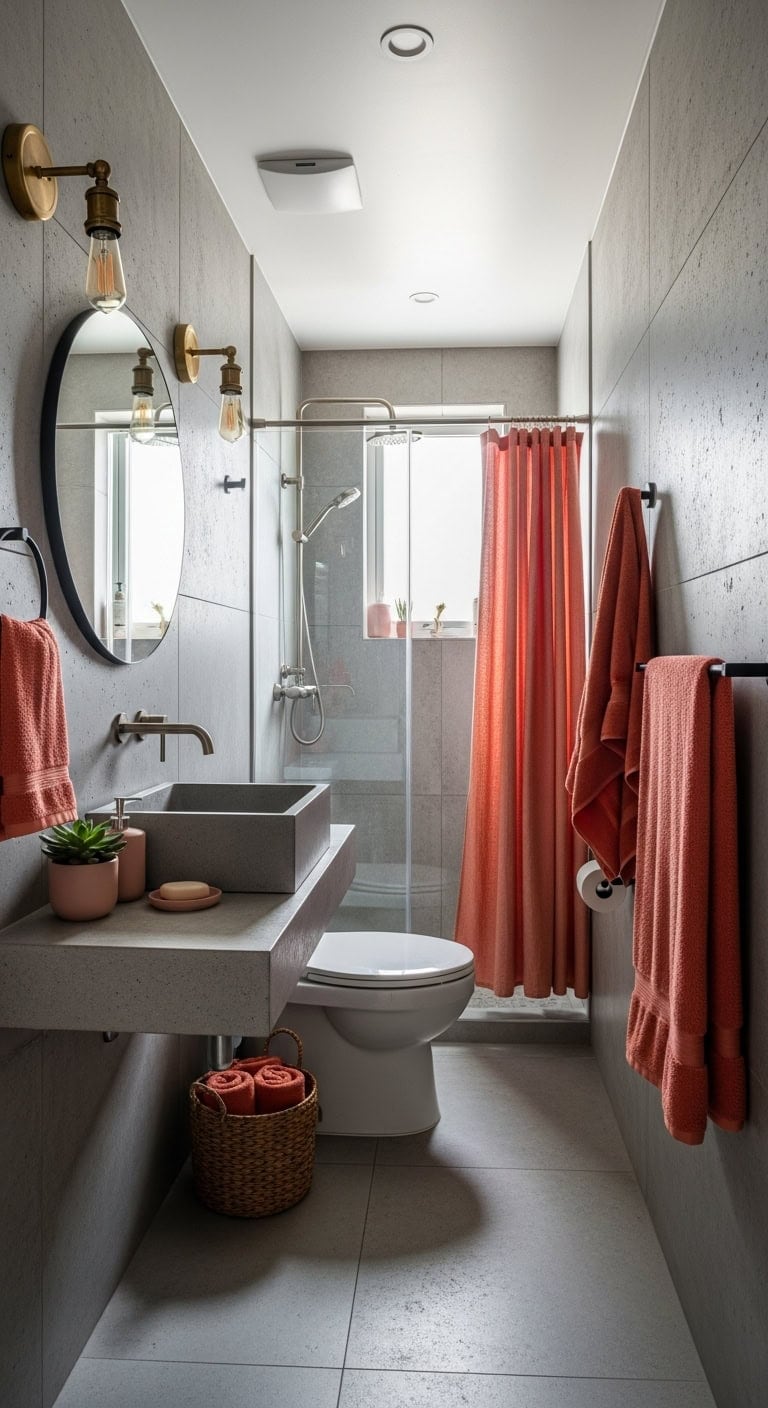 moody coral raw concrete sophisticated tension