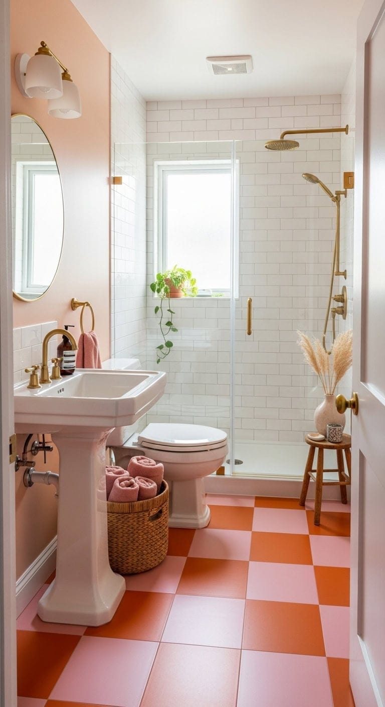 nostalgic vibrant retro bathroom transformation