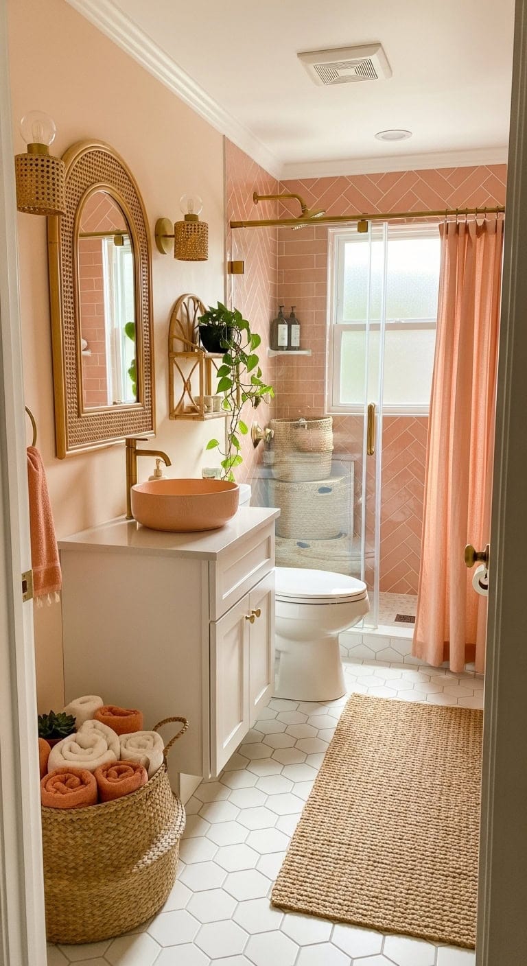 organic spa like textured nature inspired bathroom