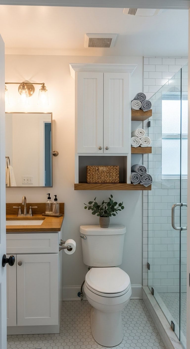 over the toilet cabinet maximizes space