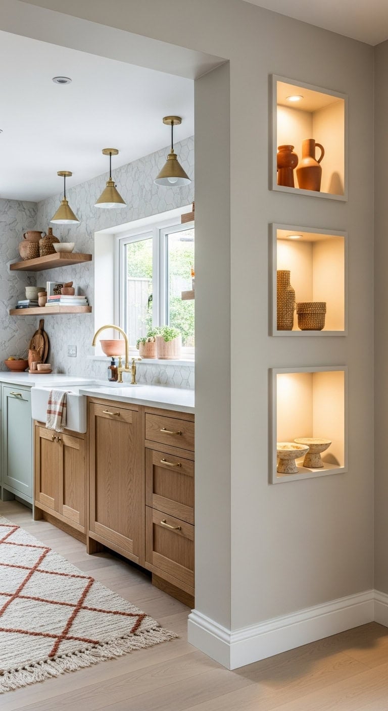 partial walls with display niches