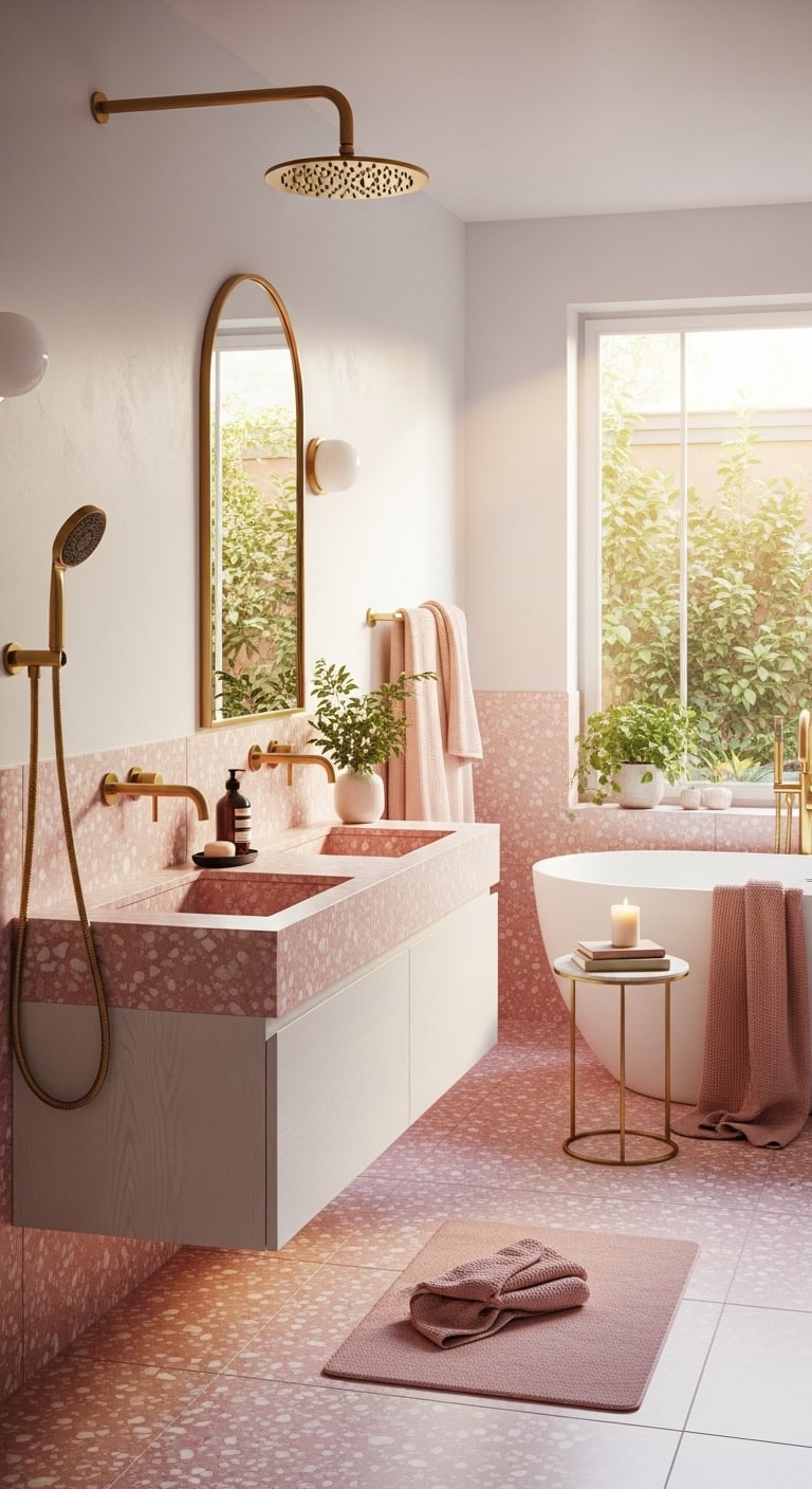 pattern blending bathroom ideas