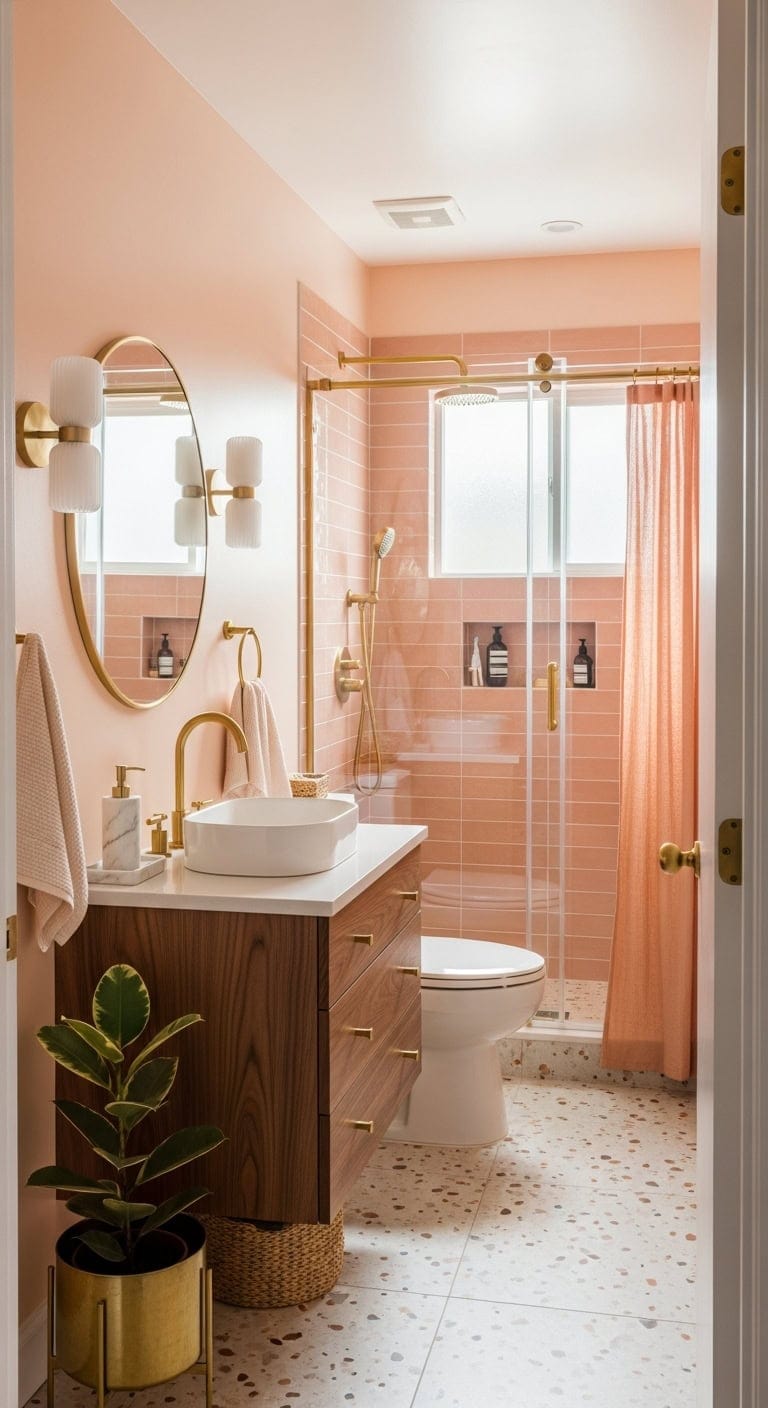 peach brass retro sophistication