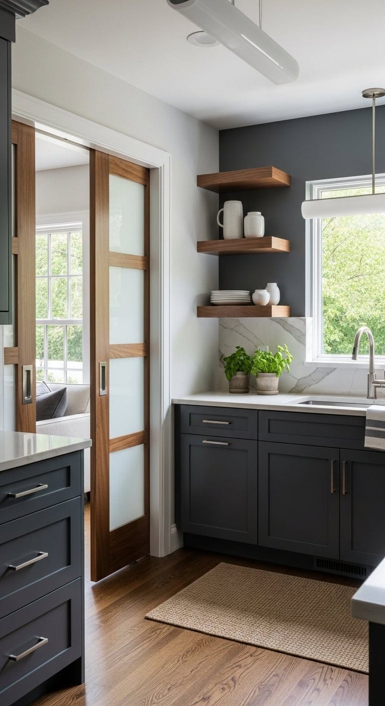 privacy through sliding doors