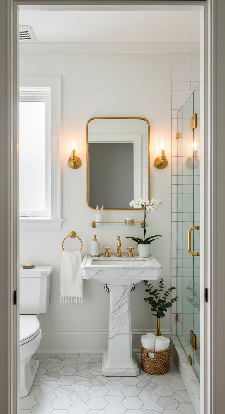 refined european marble and gilded accents