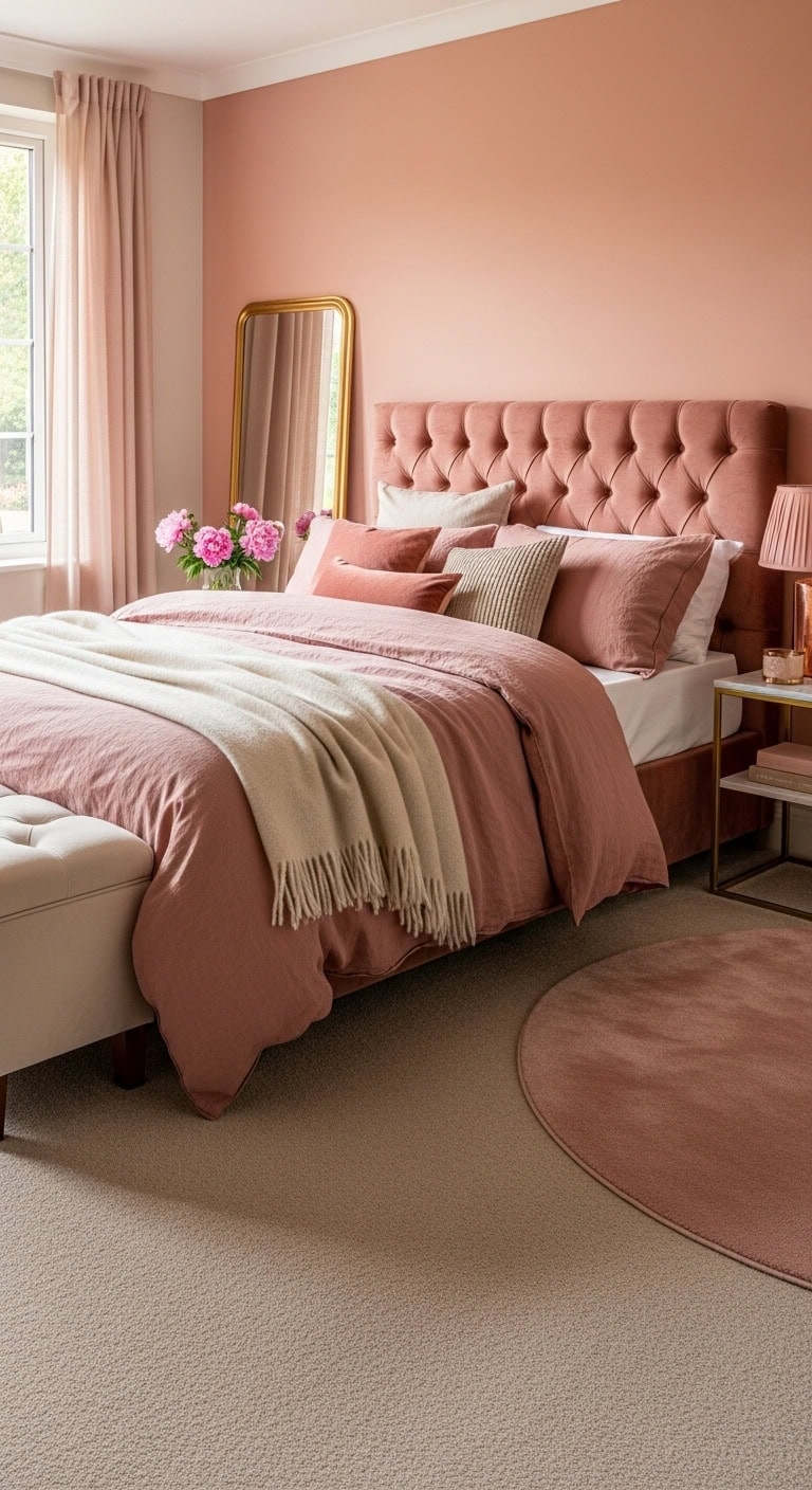 restful feminine beige blush bedroom retreat