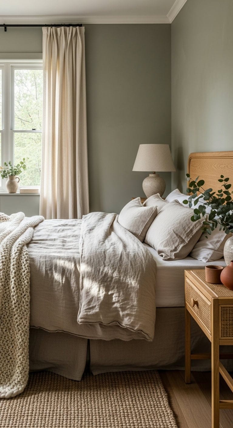 restful nature inspired bedroom decor scheme