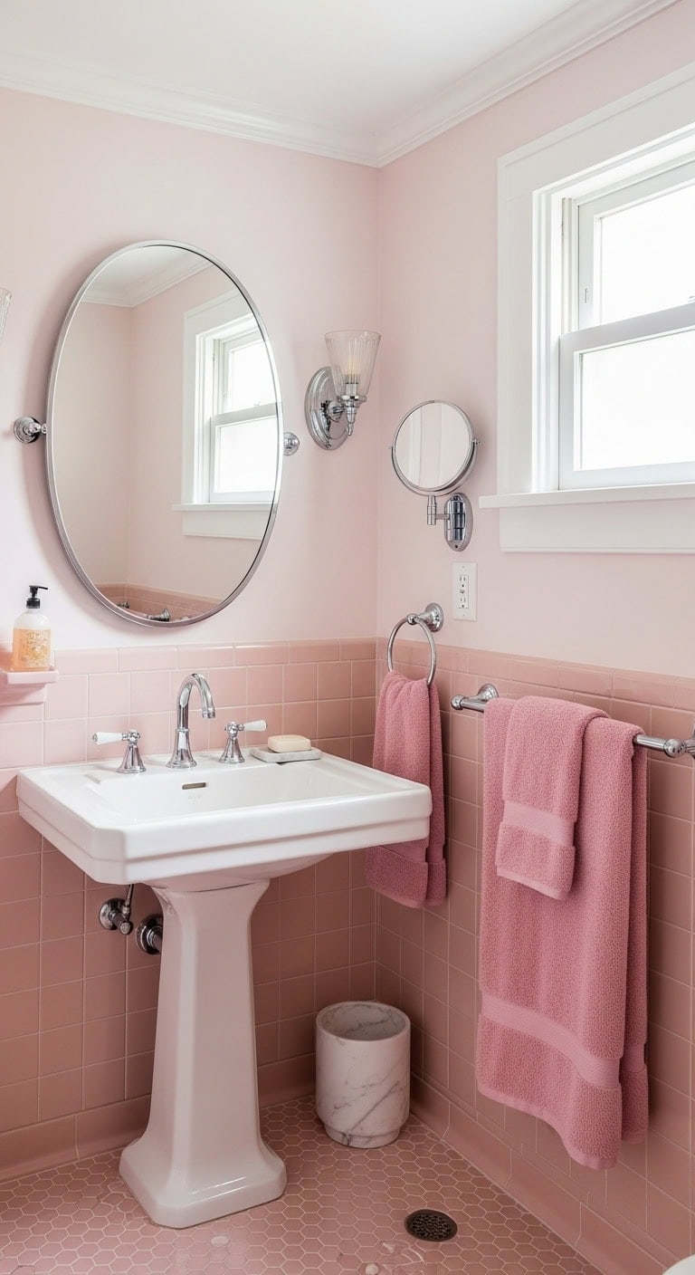 retro pink bathroom charming nostalgia
