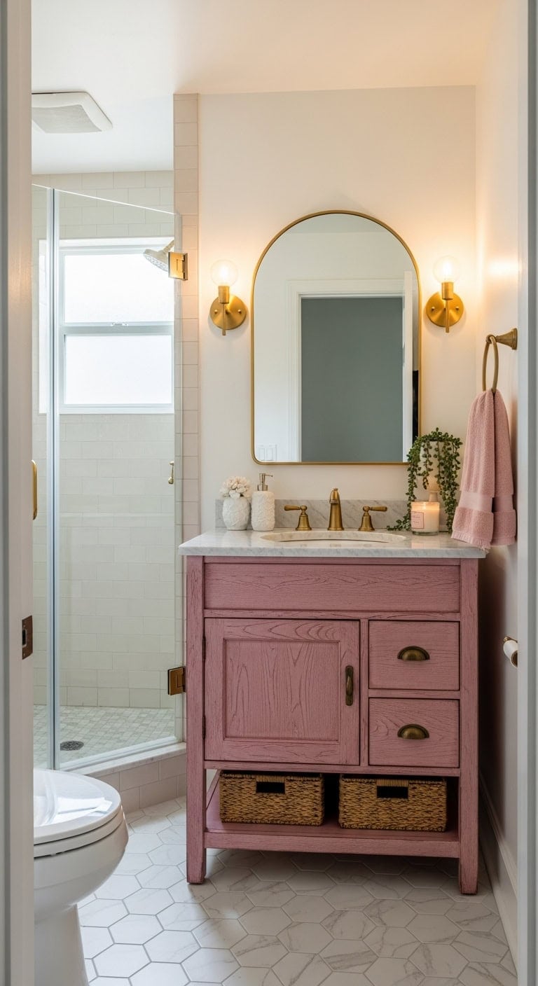 romantic boho bathroom centerpiece