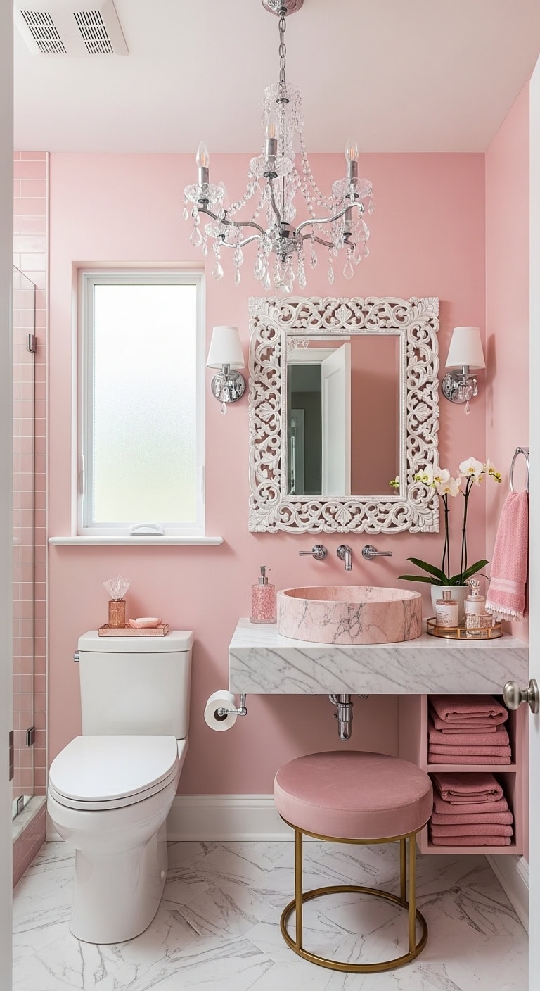 romantic elegant luxurious feminine bathroom