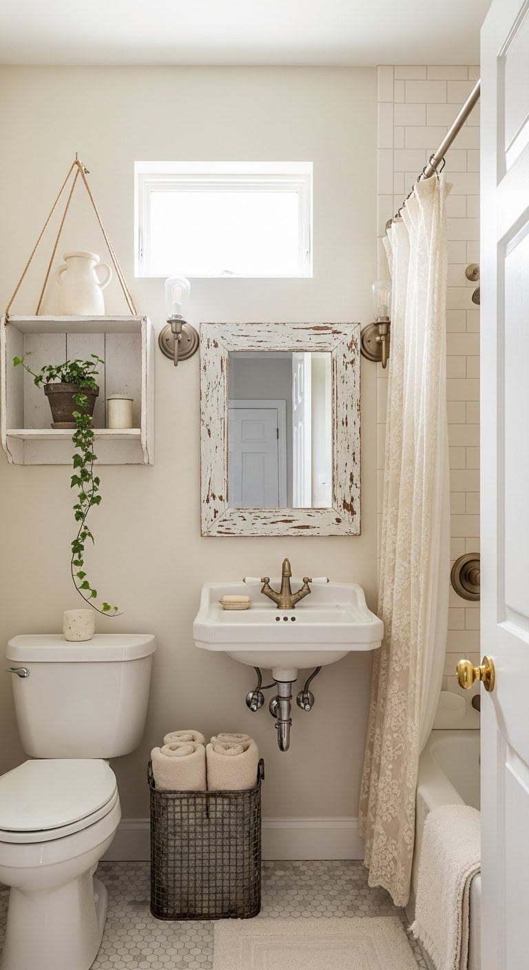 romantic shabby chic vintage bathroom decor