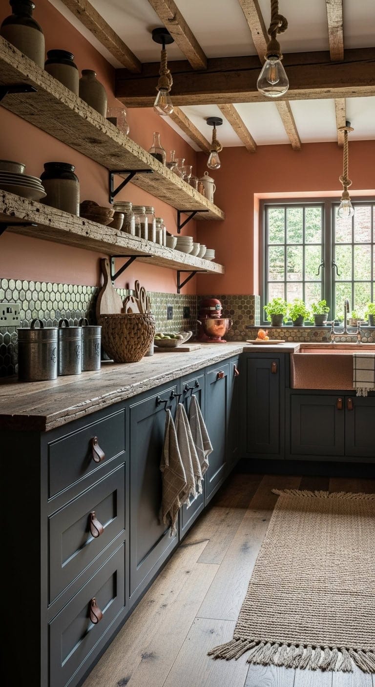 rustic barnwood shelves with character