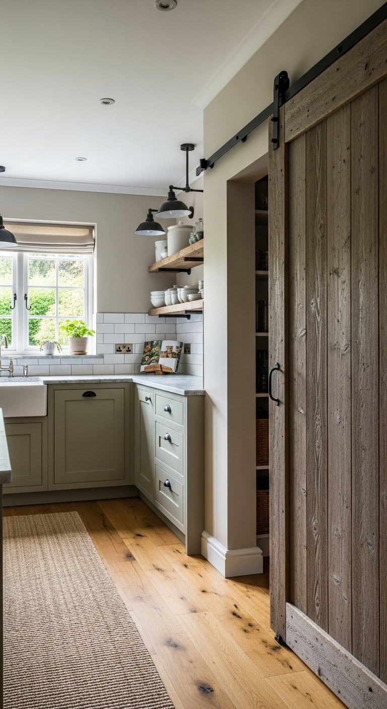 rustic farmhouse charm conceals kitchen clutter