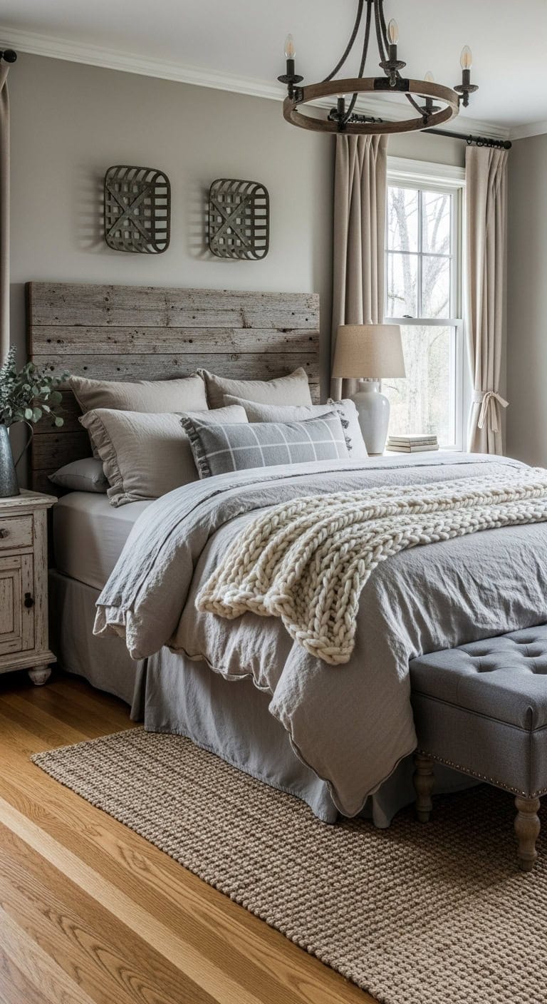rustic farmhouse cozy bedroom retreat