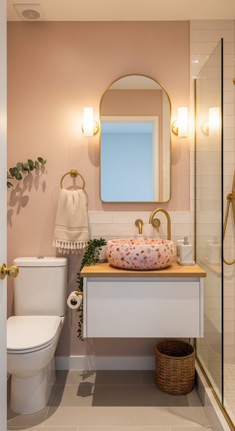 sculptural functional artistic bathroom transformation