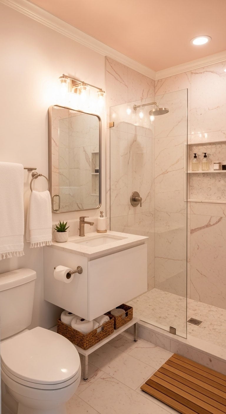 seamless organized elegant luxurious shower