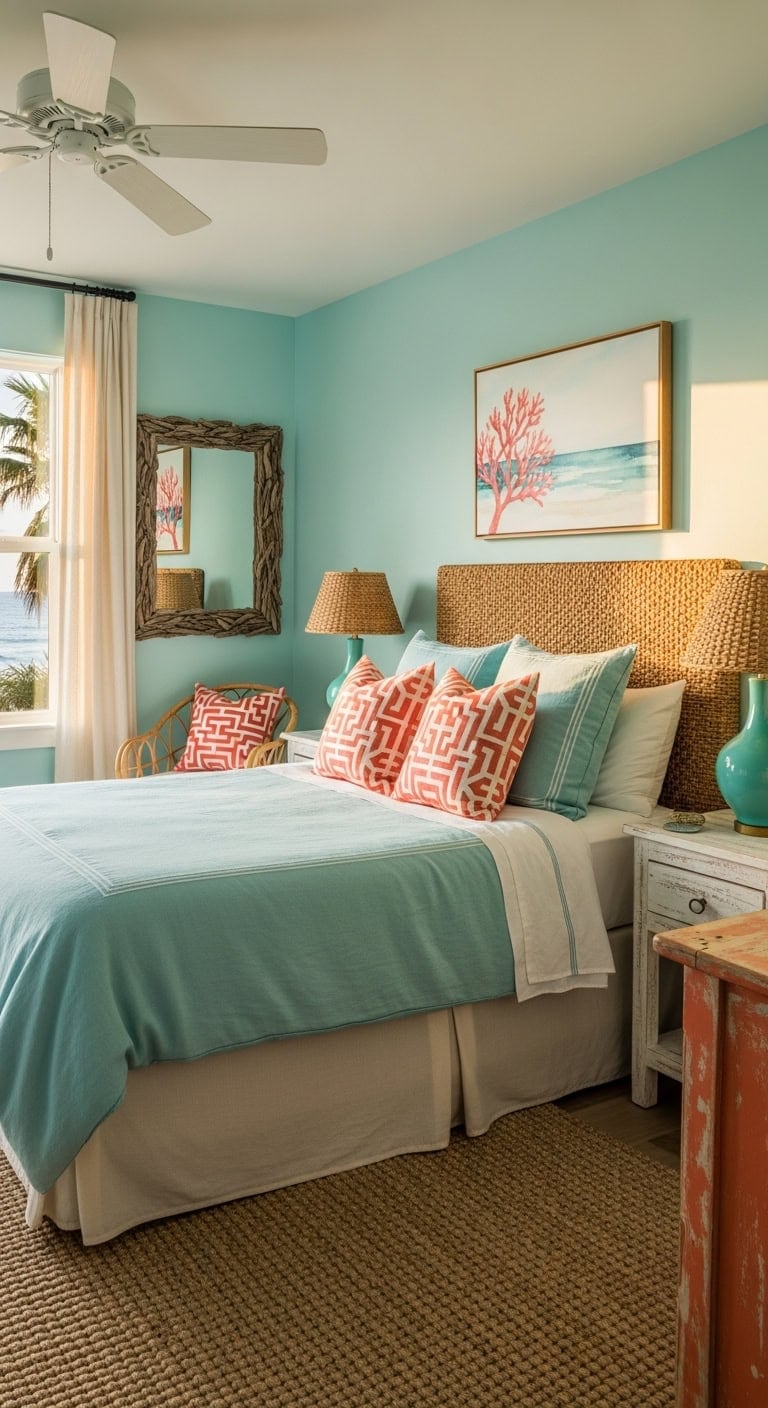 serene coastal sanctuary with warm accents