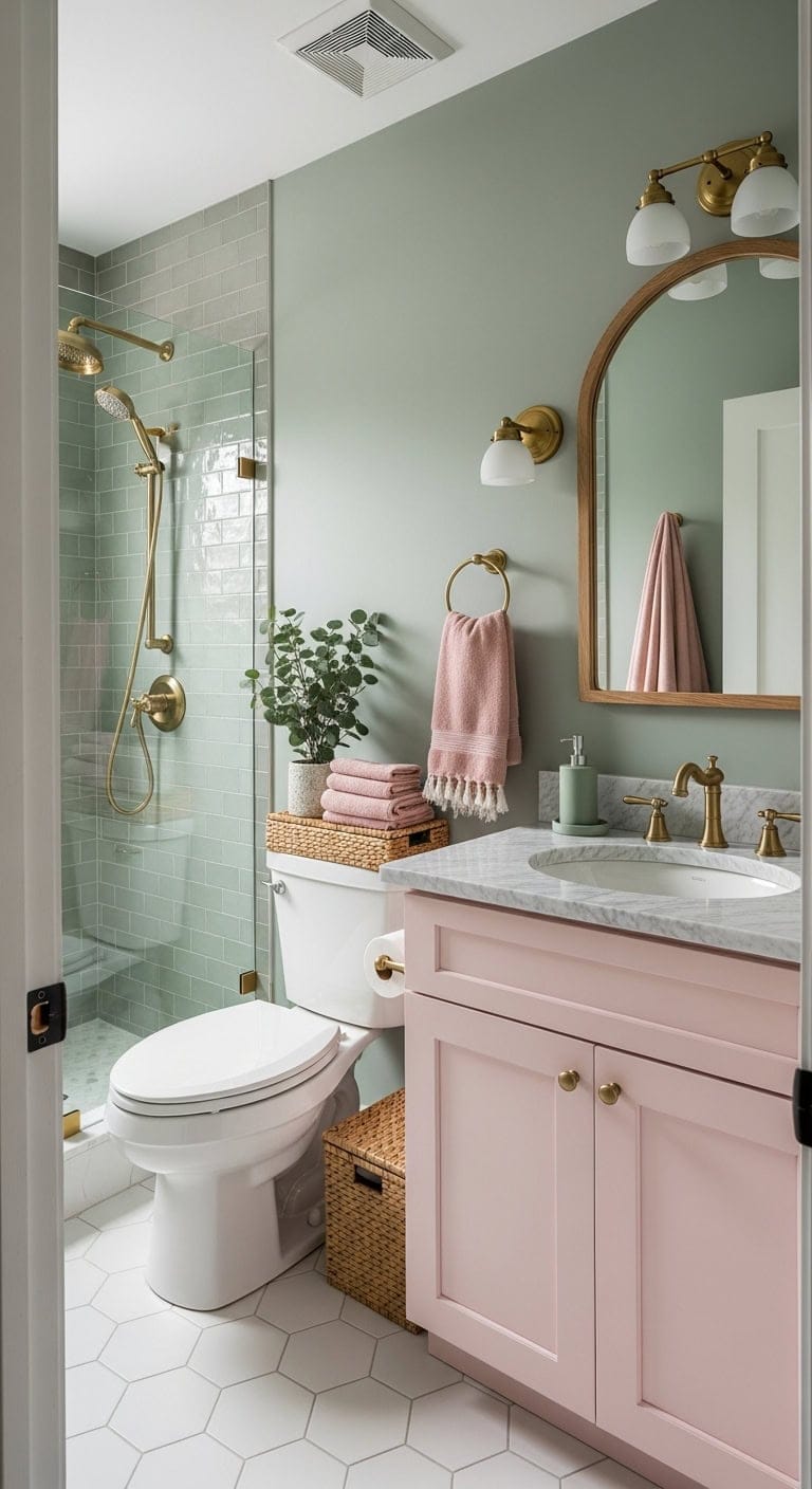 serene fresh botanical bathroom color scheme
