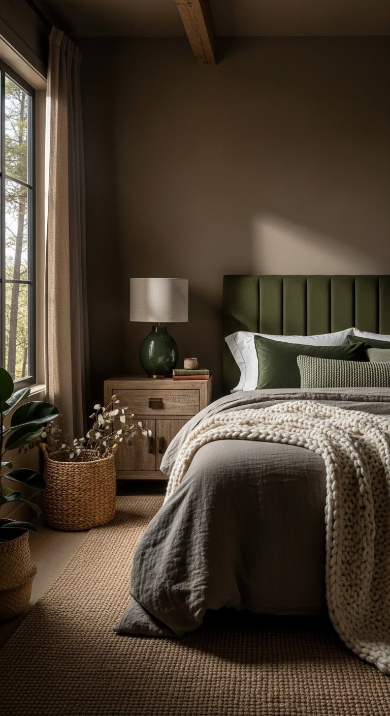 serene grounded nature inspired bedroom retreat