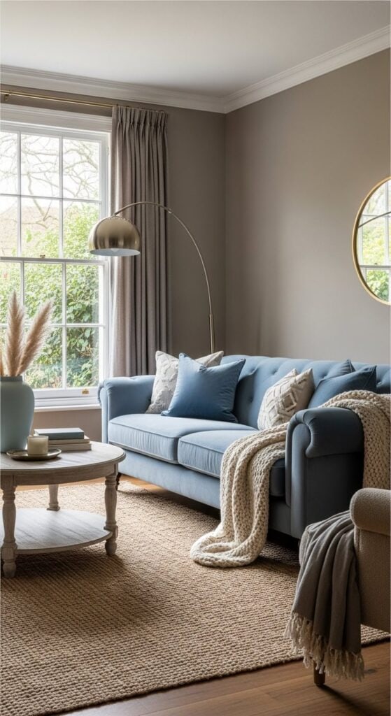 23 Taupe and Blue Living Room Designs for Understated Elegance