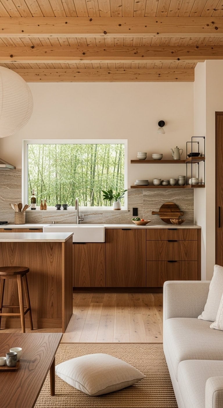 serene minimalist japanese inspired open plan