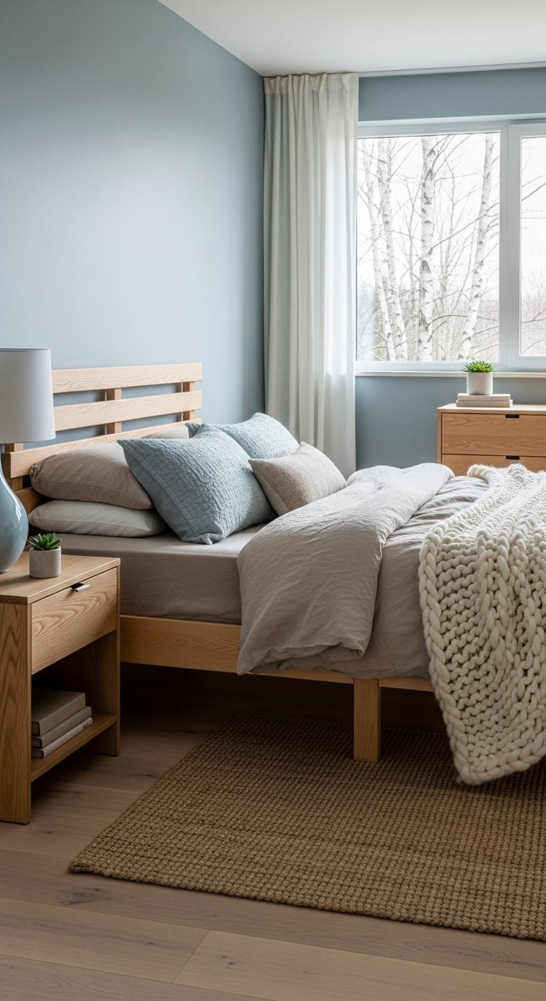 serene scandinavian minimalist bedroom retreat