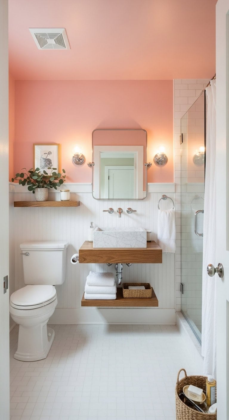 serene soft sophisticated bathroom transformation
