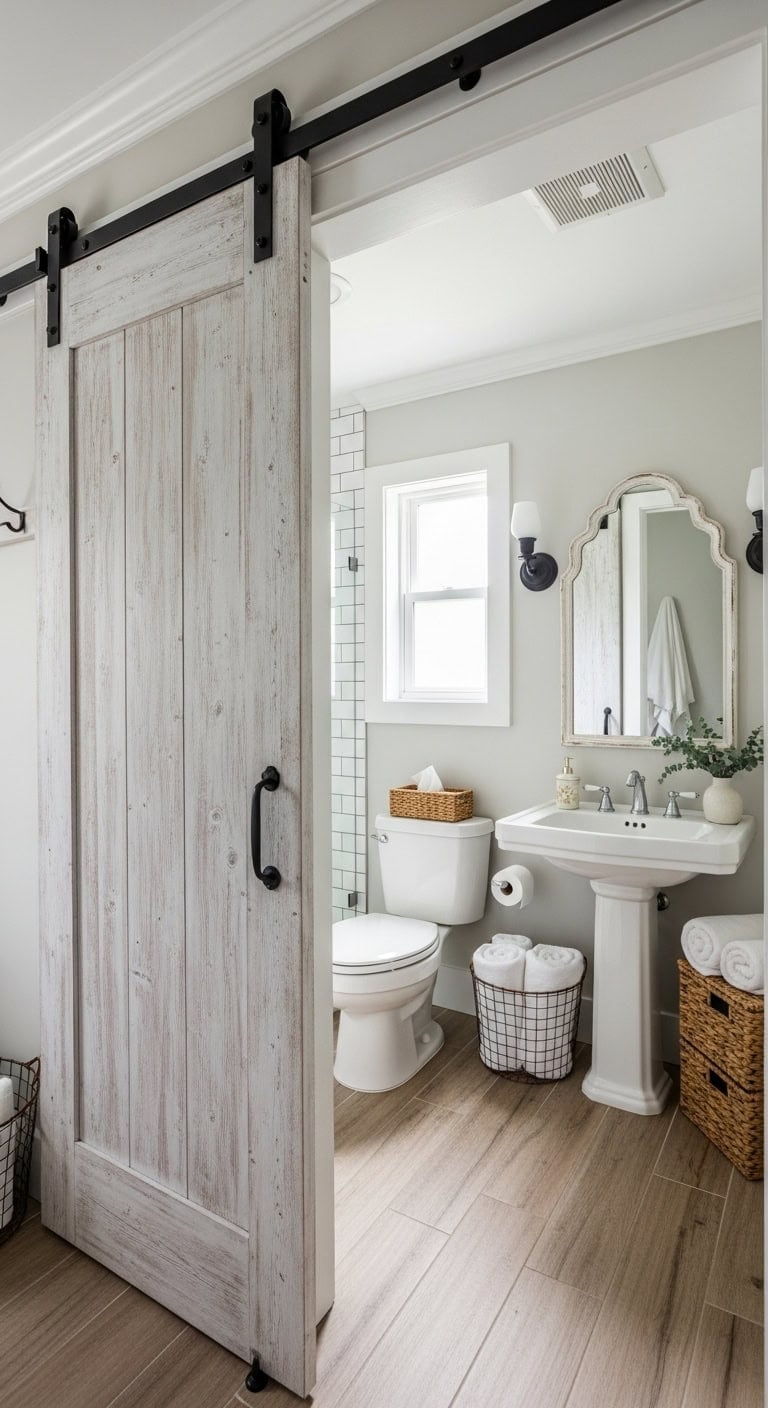 shabby chic farmhouse bathroom transformation
