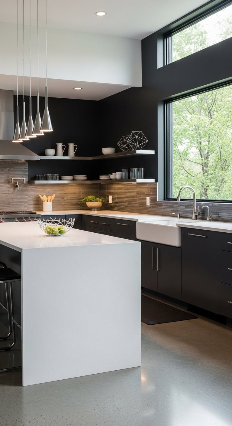 sleek modern industrial chic kitchen transformation