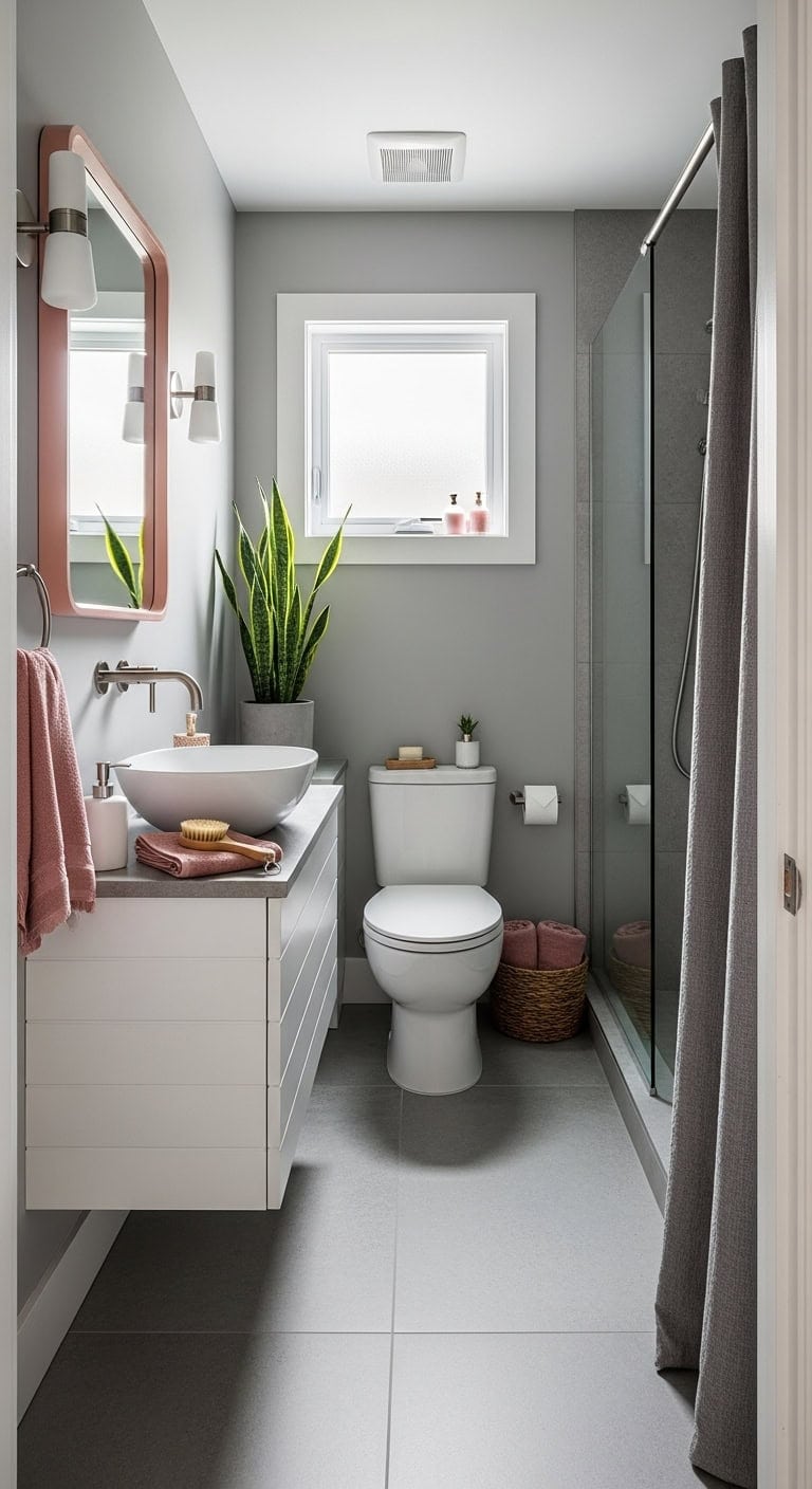 soft modern feminine minimalist bathroom