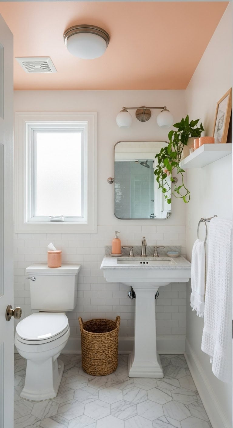 soft warm subtle textural bathroom transformation
