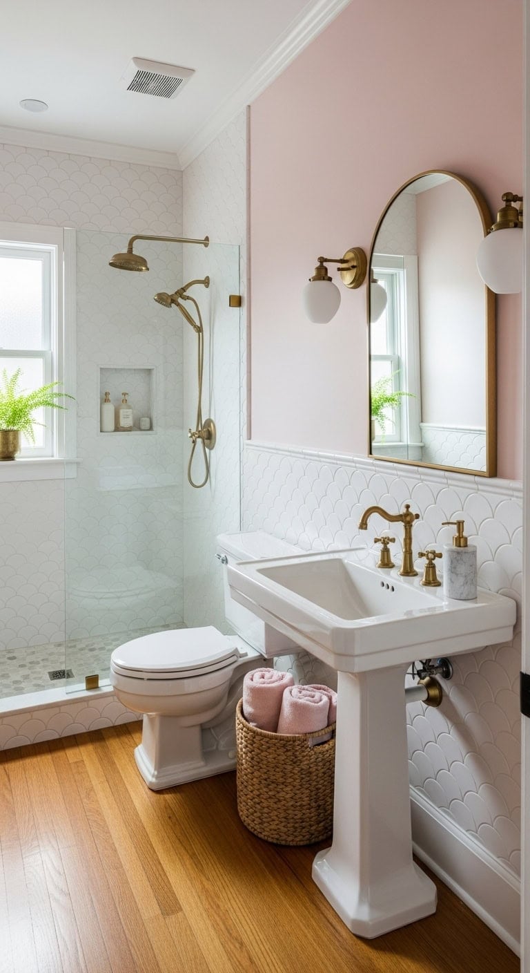 softly vintage feminine bathroom charm