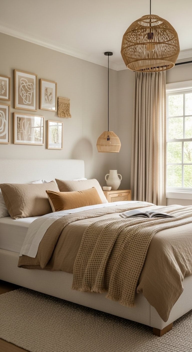 soothing tonal gallery wall sanctuary