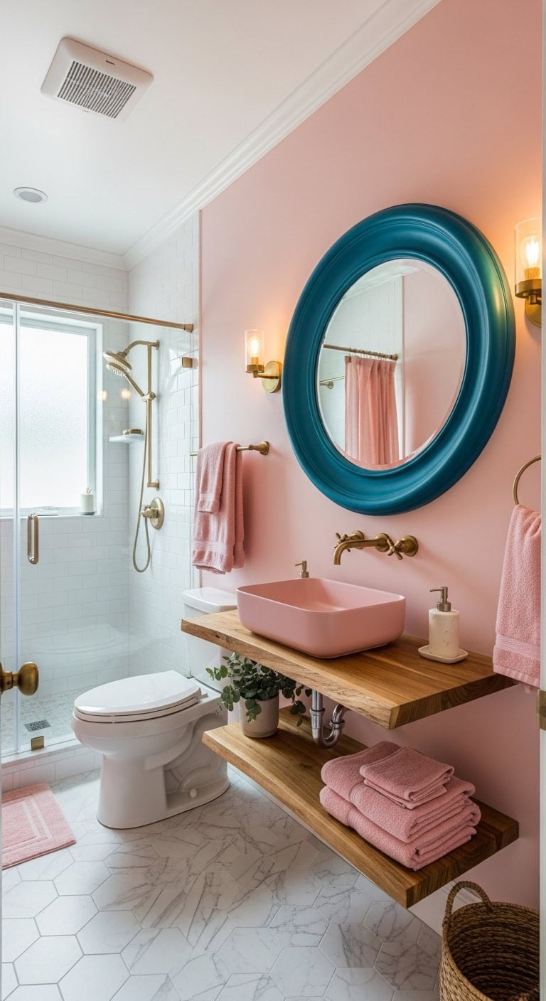 sophisticated contrast in millennial bathroom