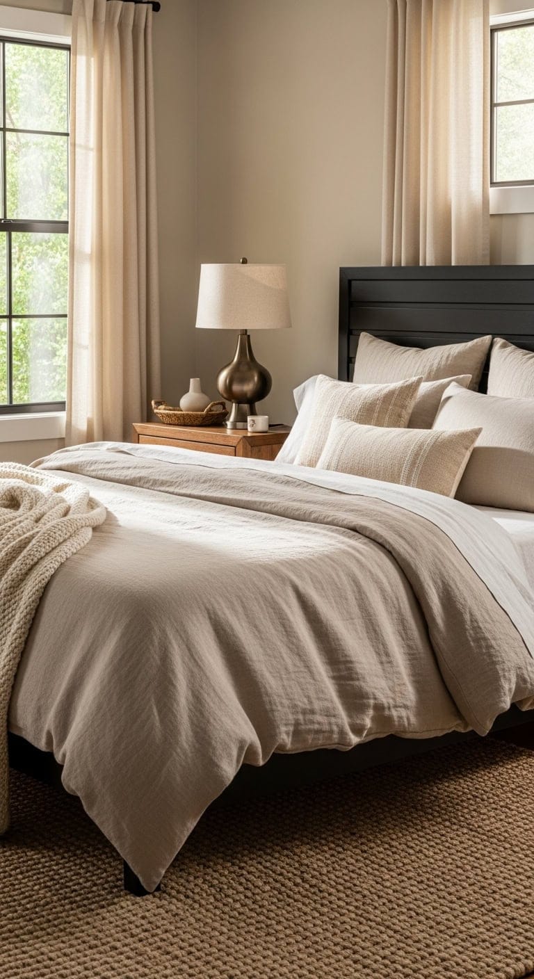 sophisticated contrast in peaceful retreat