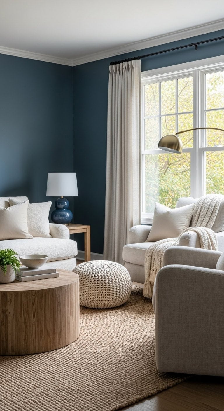 sophisticated cool walls cozy neutral furniture